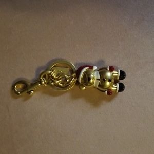 NWT Coach Santa Bear purse charm & keychain